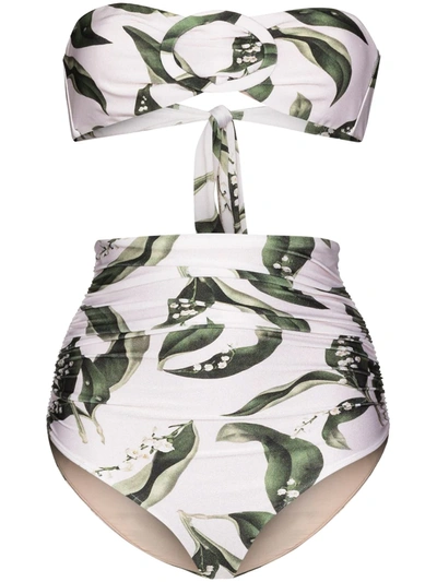 LEAF PRINT BANDEAU BIKINI