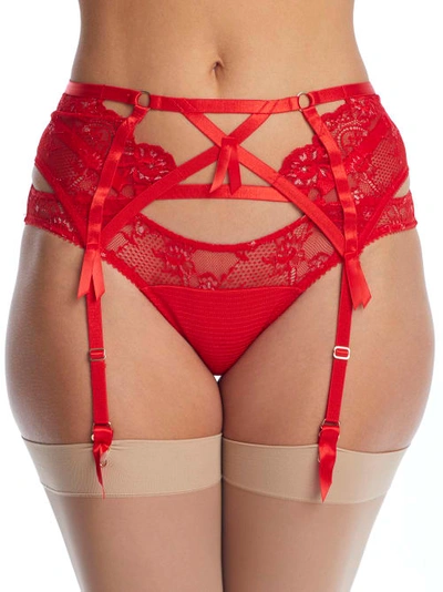 Shop Dita Von Teese Madame X Garter Belt In Flame Red