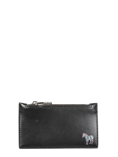 Shop Ps By Paul Smith Card Holder With Zip In Nero