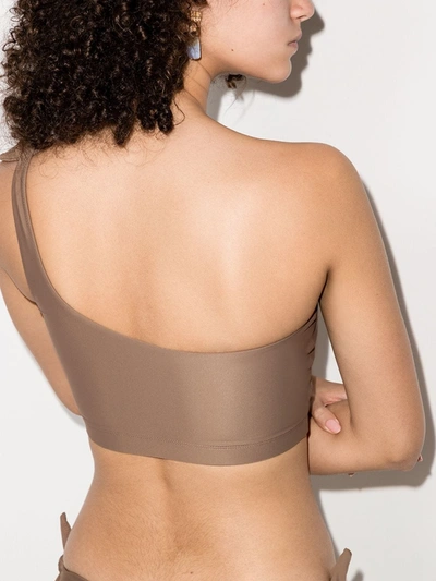 Shop Abysse Jones One Shoulder Bikini Top In Brown