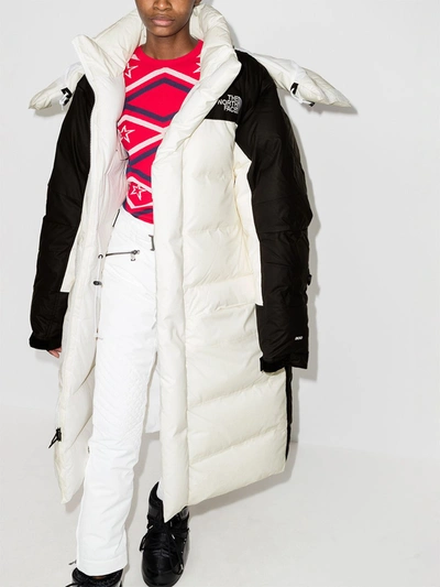 Shop The North Face Two-tone Hooded Padded Coat In White