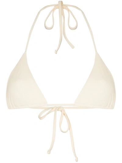 Shop Abysse Triangle-style Bikini Top In Neutrals