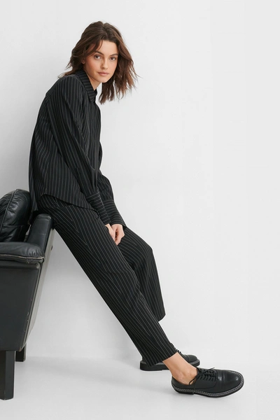 Shop Na-kd Classic Pinstriped Cropped Suit Pants In Stripe