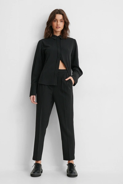 Shop Na-kd Classic Pinstriped Cropped Suit Pants In Stripe