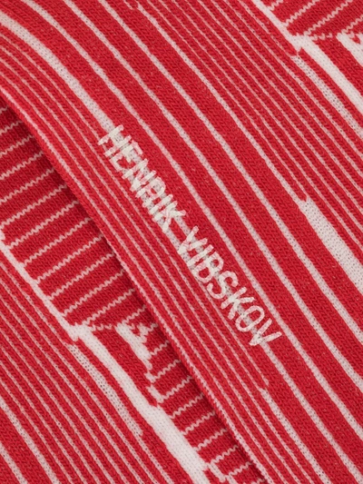 Shop Henrik Vibskov Hiding Stripe-pattern Socks In Red