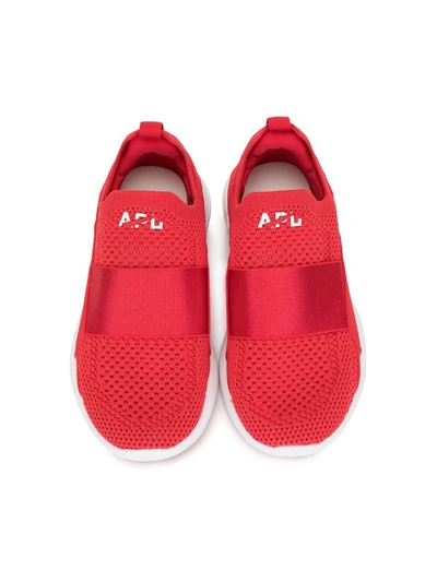 Shop Apl Athletic Propulsion Labs Mesh-upper Slip-on Sneakers In Red
