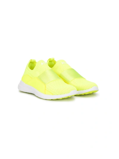 Shop Apl Athletic Propulsion Labs Mesh-upper Slip-on Sneakers In Yellow