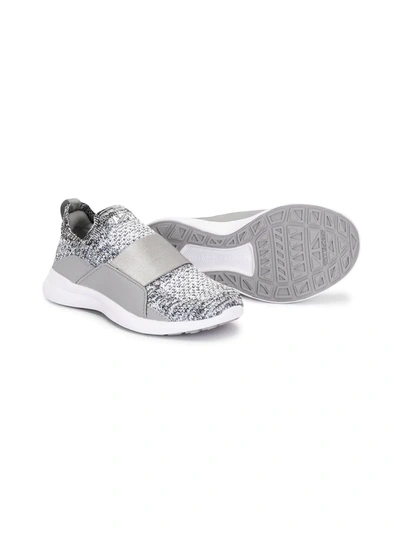 Shop Apl Athletic Propulsion Labs Mélange-effect Slip-on Sneakers In Grey