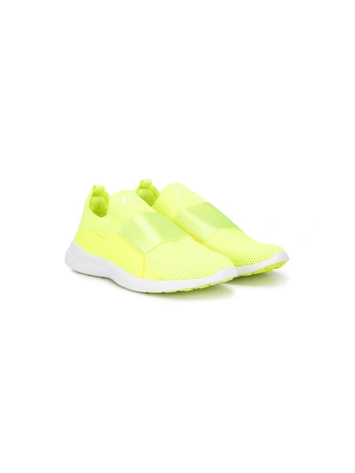 Shop Apl Athletic Propulsion Labs Mesh-upper Slip-on Sneakers In Yellow