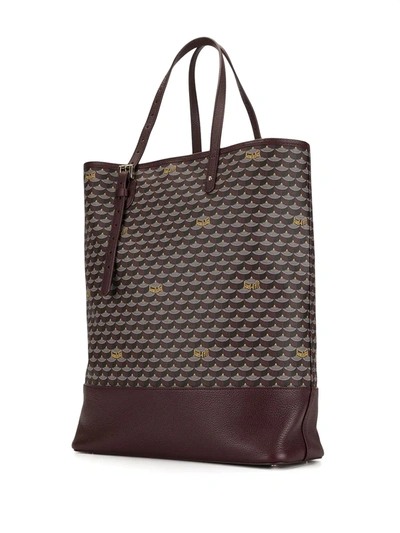 Fauré Le Page Burgundy Monogram Canvas and Leather Daily Battle Tote Faure  Le Page