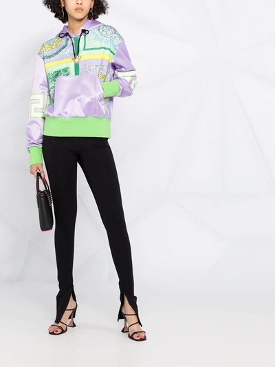 Shop Versace Barocco Mosaic-print Hoodie In Purple