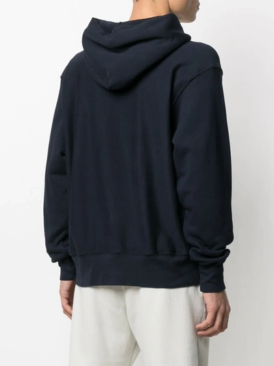 Les Tien Heavweight Fleece Hoodie In Blue