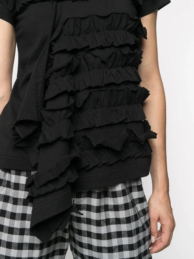 Shop Comme Des Garçons Asymmetric Ruffle Trim T-shirt In Black