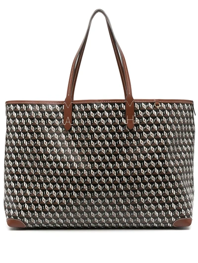 Shop Anya Hindmarch Recycled Canvas Tote Bag In Brown