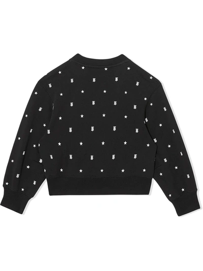 Shop Burberry Star And Monogram Motif Sweatshirt In Black