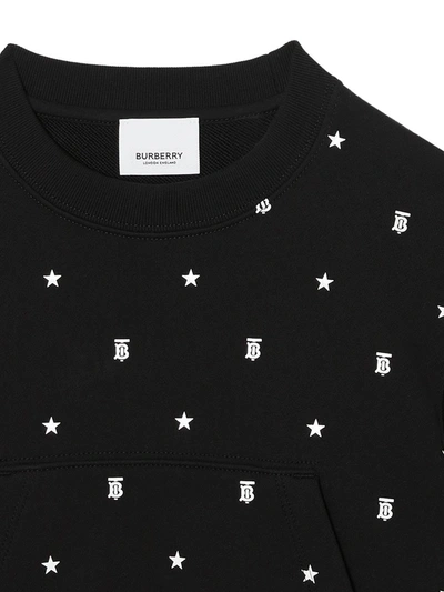 Shop Burberry Star And Monogram Motif Sweatshirt In Black