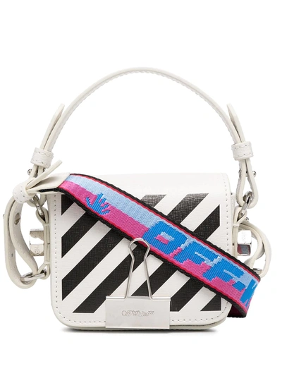 Shop Off-white Diagonal Baby Flap Bag In White