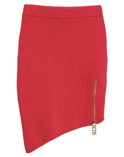 Shop Gcds Woman Mini Skirt Red Size Xs Polyester, Elastane