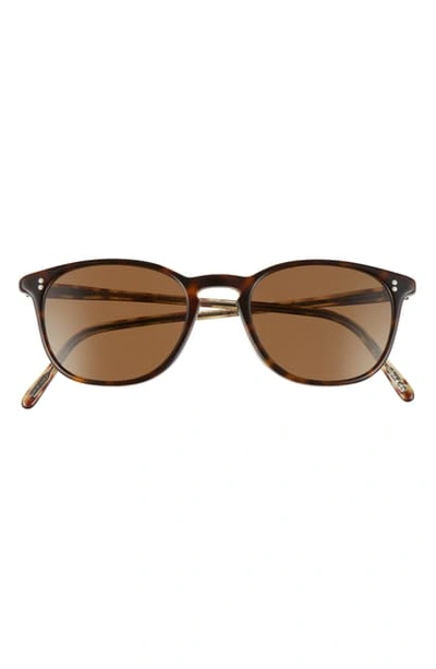 Shop Oliver Peoples Finley 49mm Polarized Keyhole Sunglasses In Horn/ Brown