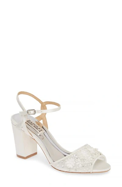 Shop Badgley Mischka Carlie Sandal In Soft White Satin