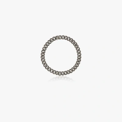 Shop Shay 18k Black Gold Medium Flat Link Diamond Bracelet