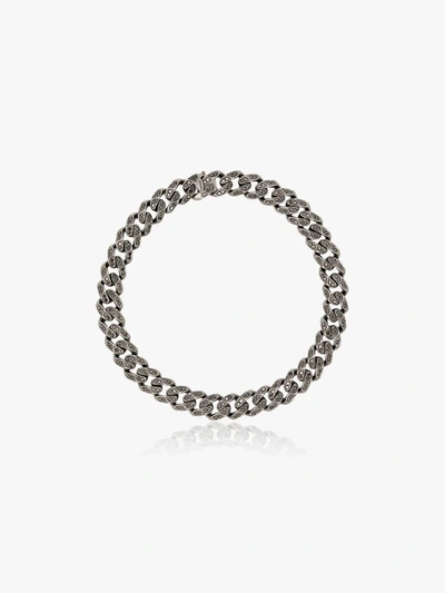 Shop Shay 18k Black Gold Medium Flat Link Diamond Bracelet