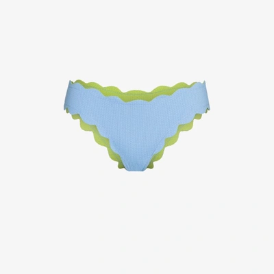 Shop Marysia High Antibes Reversible Bikini Bottoms In Blue