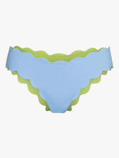 Shop Marysia High Antibes Reversible Bikini Bottoms In Blue