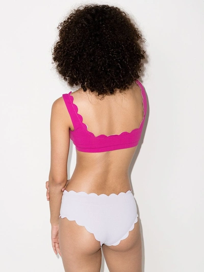 Shop Marysia Palm Springs Reversible Bikini Top In Pink
