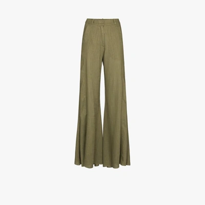 Shop Adriana Degreas Wide Leg Trousers In Green