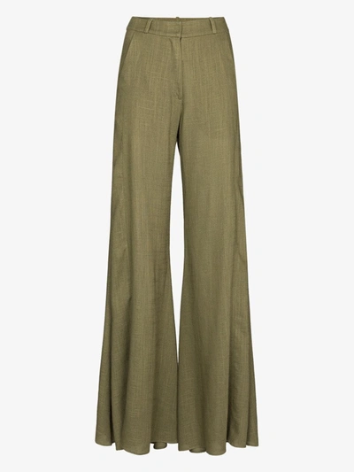 Shop Adriana Degreas Wide Leg Trousers In Green