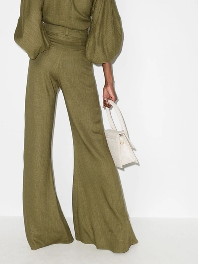 Shop Adriana Degreas Wide Leg Trousers In Green