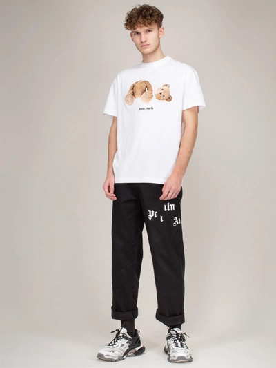 Shop Palm Angels Bear Tee White Brown