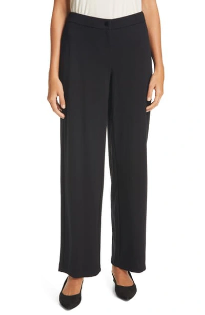 Shop Eileen Fisher Straight Leg Ankle Pants In Black