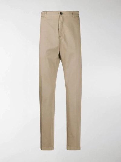 Shop Department 5 Slim Fit Pleated Detail Chino Trousers In Neutrals