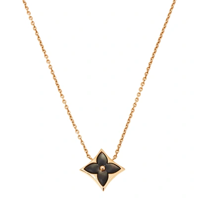 Pre-owned Louis Vuitton Color Blossom Star Mother Of Pearl 18k Rose Gold Pendant Necklace