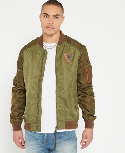 Superdry Rookie Mixed Bomber Jacket In Blue Liner Stripe | ModeSens