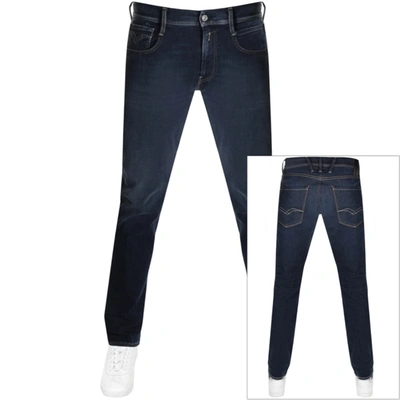 Shop Replay Anbass Hyperflex Jeans Navy
