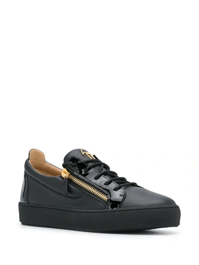 Shop Giuseppe Zanotti Zipped Sneaker In Black