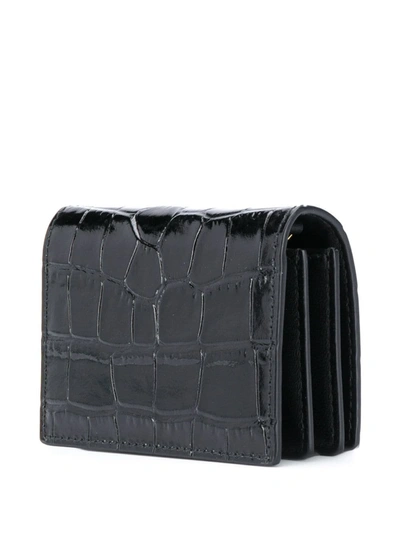 Shop Alexander Mcqueen Leather Credit Card Holder On Chain In Black