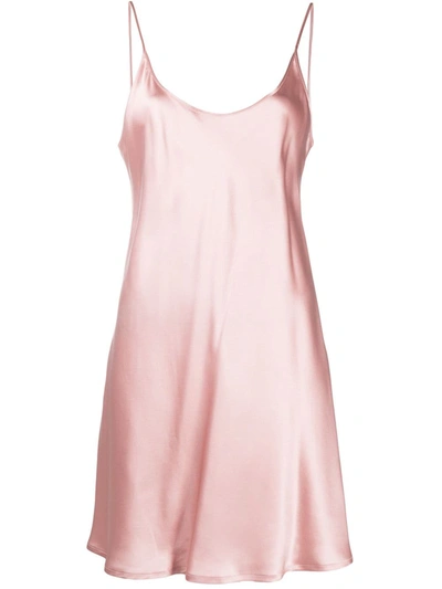 Shop La Perla Silk Short Slipdress In Pink