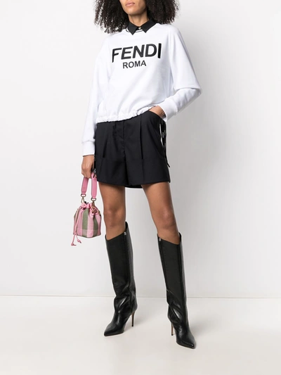 Shop Fendi Roma Cotton Sweatshirt In White