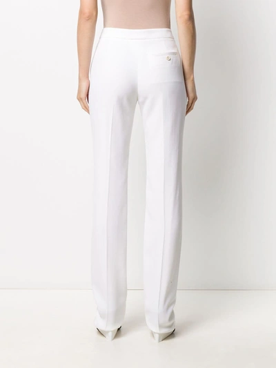 Shop Alexander Mcqueen Wool Trousers In White