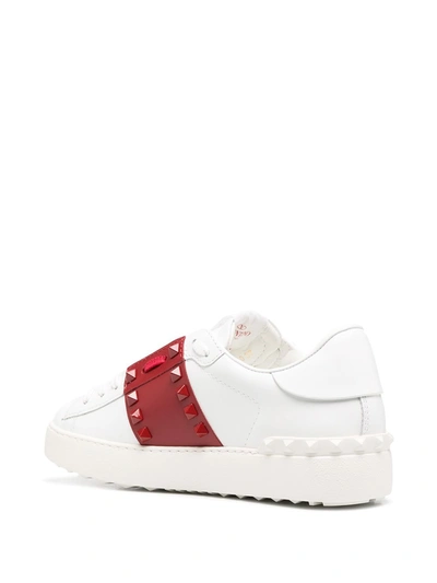 Shop Valentino Untitled Leather Sneakers In Red