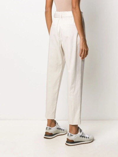 Shop Brunello Cucinelli Cotton Trousers In Beige