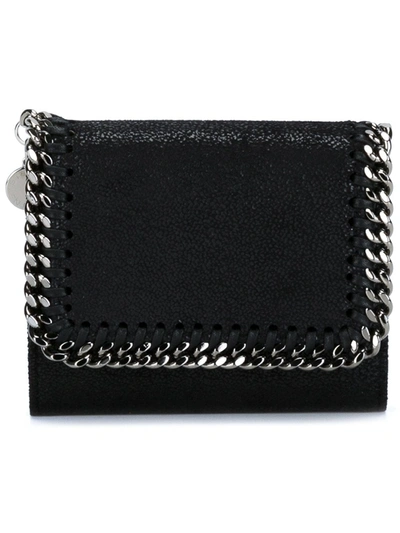 Shop Stella Mccartney Falabella Small Flap Wallet In Black