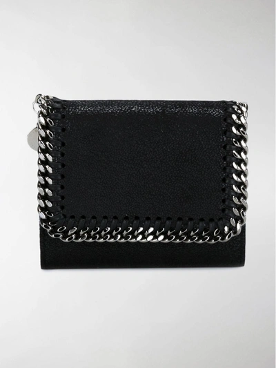 Shop Stella Mccartney Falabella Small Flap Wallet In Black