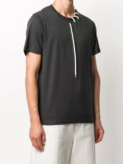 Shop Craig Green Cotton Lace-up Detail T-shirt In Black