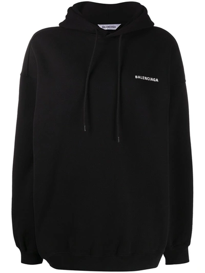 Shop Balenciaga Bomber Hoodie With Defile' Logo In Black