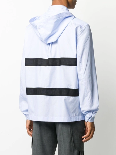 Shop Craig Green Cotton Panelled Hooded Shirt In Blue